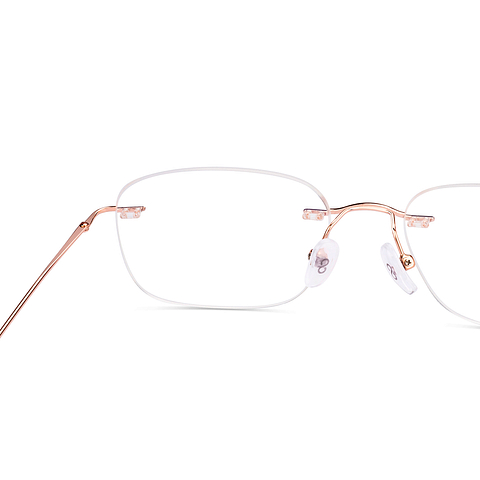 Vincent Chase Online Rose Gold Rimless Rectangle right side