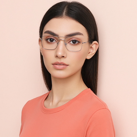 Vincent Chase Online Silver Full Rim Rectangle left side