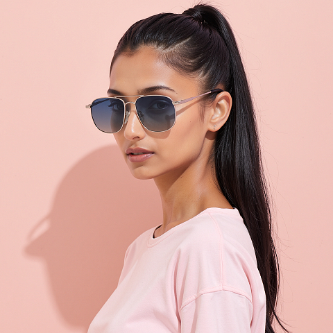 Buy Silver Black Gradient Full Rim Rectangle Square Vincent Chase