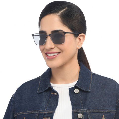 Vincent Chase Polarized Silver Full Rim Clubmaster left side