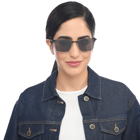 Vincent Chase Polarized Silver Full Rim Clubmaster right side