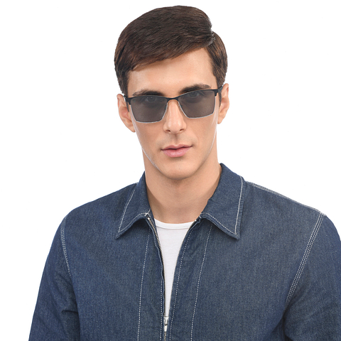 Vincent Chase Polarized Silver Full Rim Clubmaster left side