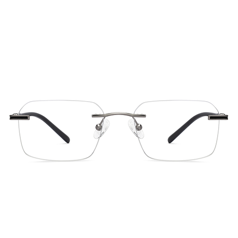 Vincent Chase Online Silver Rimless Geometric left side