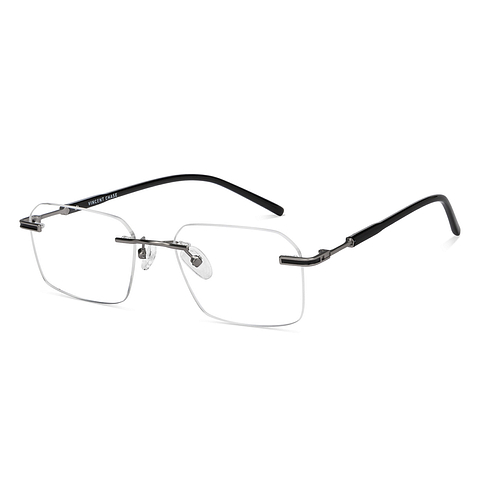 Vincent Chase Silver Rimless Geometric right side