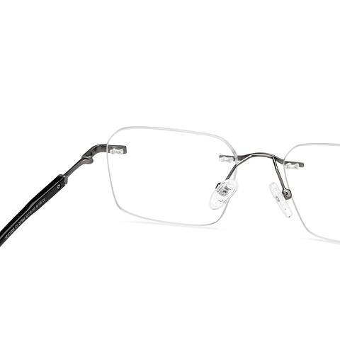 Vincent Chase Silver Rimless Geometric right side