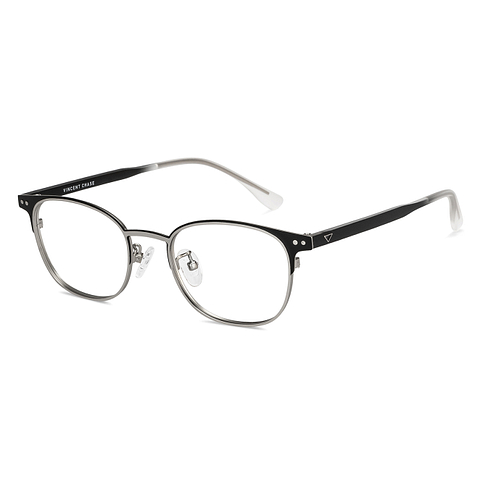 Vincent Chase Online Silver Black Full Rim Oval left side