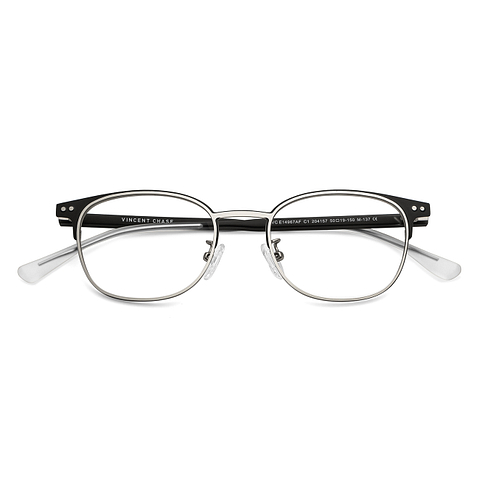 Vincent Chase Online Silver Black Full Rim Oval left side