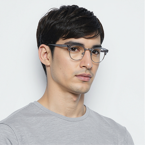 Vincent Chase Gray Transparent Full Rim Round right side
