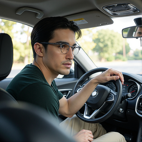 Vincent Chase Gray Transparent Full Rim Round left side
