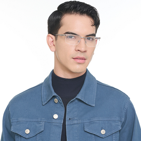 Vincent Chase Online Silver Half Rim Rectangle left side