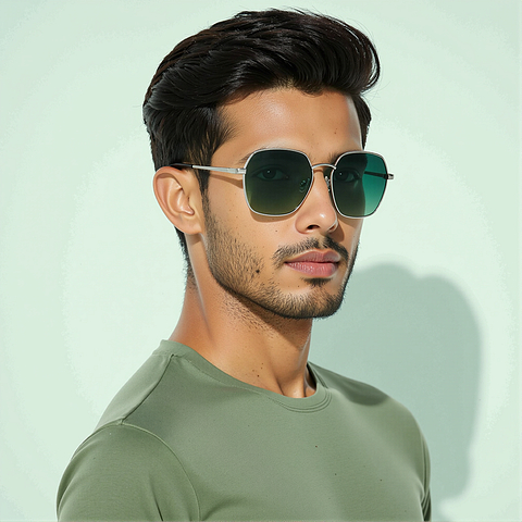 Vincent Chase Silver Full Rim Geometric right side