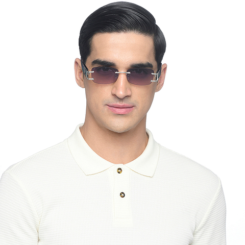 Vincent Chase Online Silver Rimless Rectangle right side
