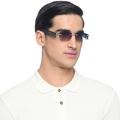 Vincent Chase Online Silver Rimless Rectangle left side