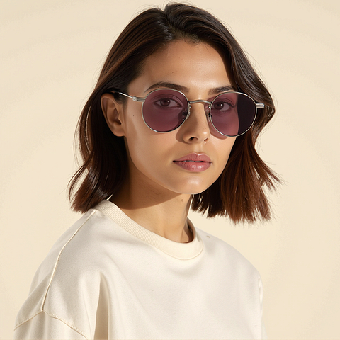 Vincent Chase Polarized Silver Full Rim Round right side Vincent Chase Polarized Silver Full Rim Round right side