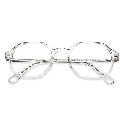 Vincent Chase Crystal Transparent Full Rim Geometric left side