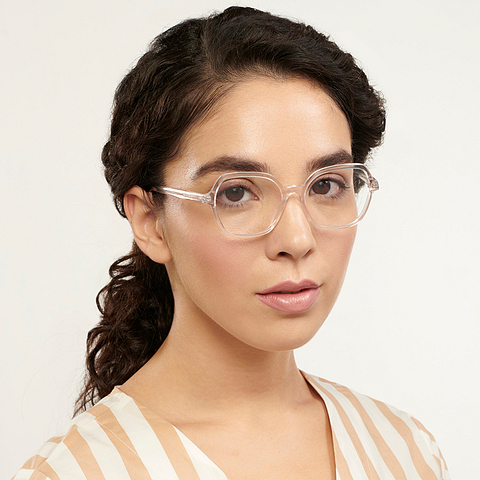 Vincent Chase Screen Glasses Crystal Transparent Full Rim Geometric right side