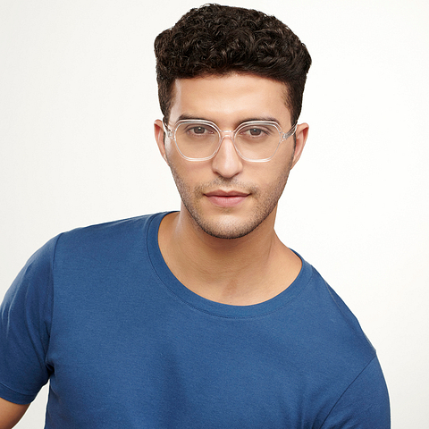 Vincent Chase Screen Glasses Crystal Transparent Full Rim Geometric right side