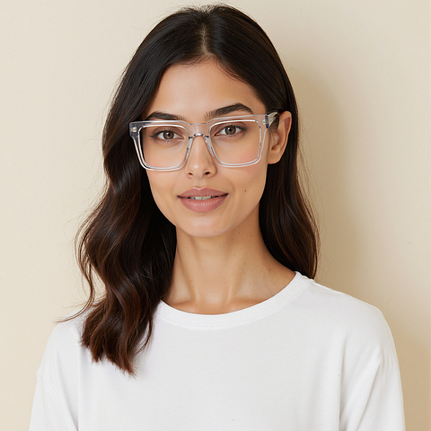 Vincent Chase Online Crystal Transparent Full Rim Square left side