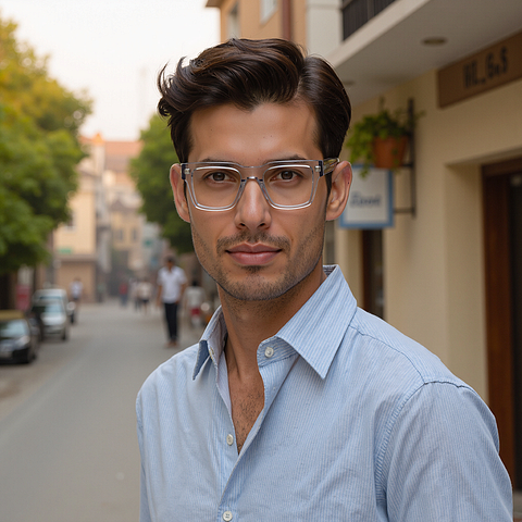 Vincent Chase Online Crystal Transparent Full Rim Square left side