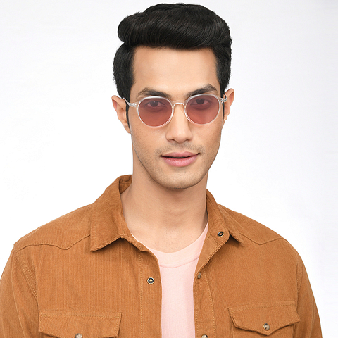 Vincent Chase Polarized Crystal Transparent Full Rim Round left side