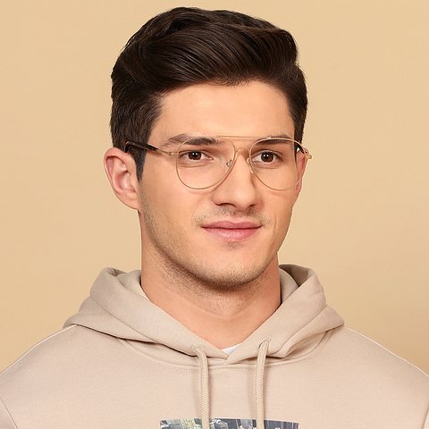 Vincent Chase Online Gold Full Rim Aviator left side