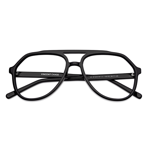 Vincent Chase Online Black Full Rim Aviator left side