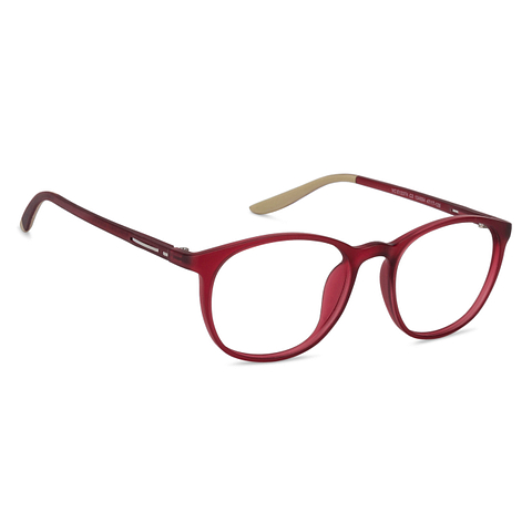 Hooper online Matte Maroon Transparent Full Rim Round left side