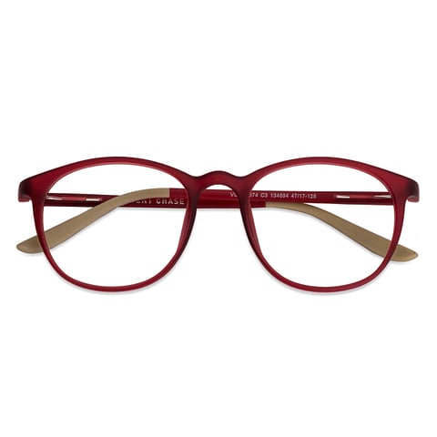 Hooper online Matte Maroon Transparent Full Rim Round right side