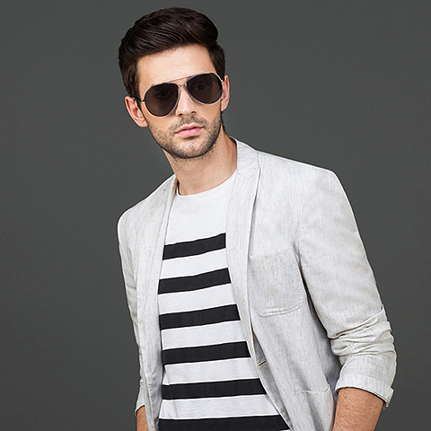 Vincent Chase Online Mid Gunmetal Full Rim Aviator left side