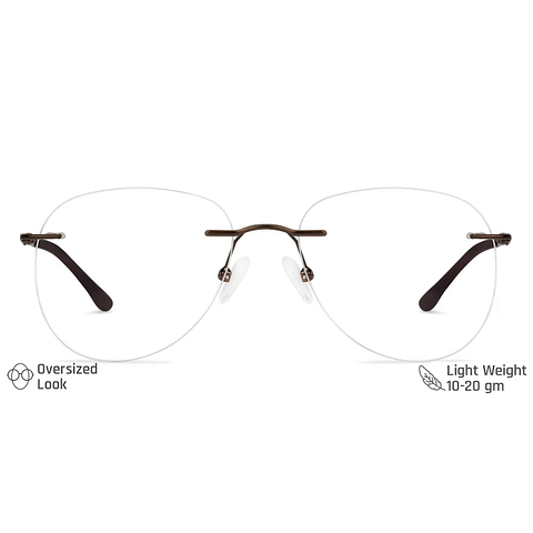 rimless aviator spectacles