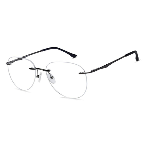 Vincent Chase Online Gunmetal Rimless Aviator left side