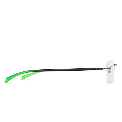 Lenskart Air Online Mid Gunmetal Rimless Rectangle left side