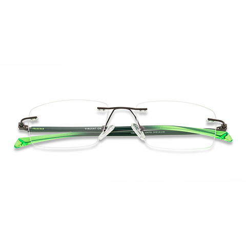 Lenskart Air Online Mid Gunmetal Rimless Rectangle left side