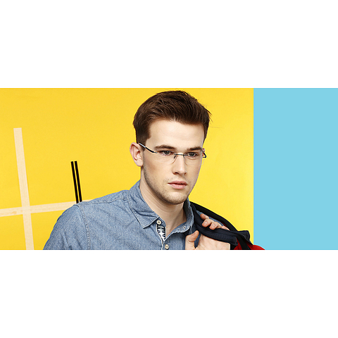 Lenskart Air Online Black Rimless Rectangle left side