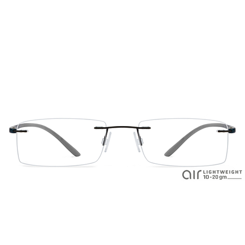 Lenskart Air Online Black Blue Grey Rimless Rectangle left side