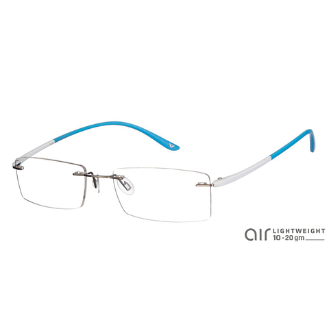 Lenskart Air Online Mid Gunmetal Rimless Rectangle left side Lenskart Air Online Mid Gunmetal Rimless Rectangle left side