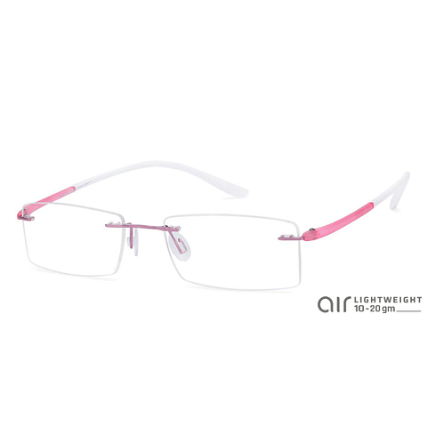 Lenskart Air Online Pink Rimless Rectangle left side