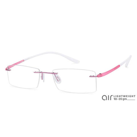 Lenskart Air Online Pink Rimless Rectangle right side