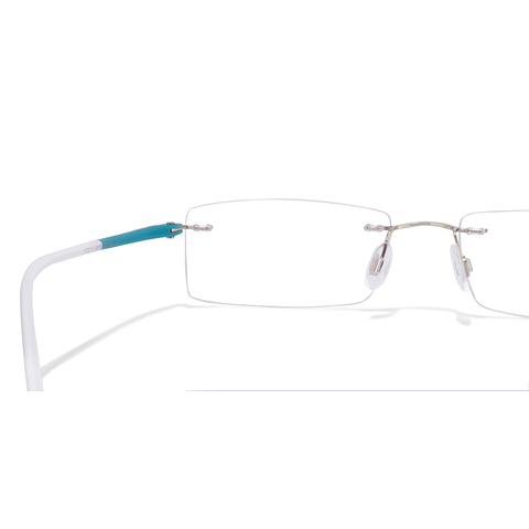 Lenskart Air Online Silver Rimless Rectangle left side