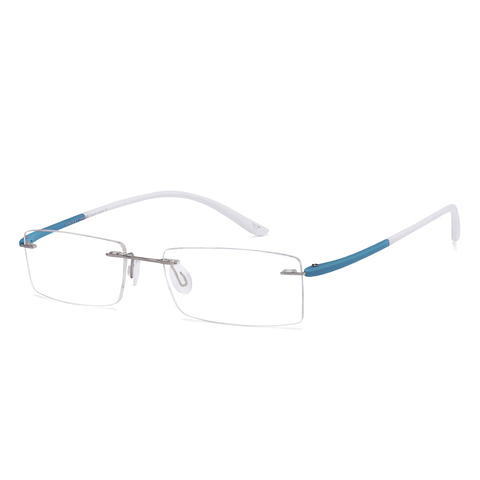 Lenskart Air Online Silver Rimless Rectangle left side