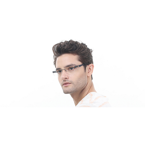 Lenskart Air Online Black Blue Rimless Rectangle left side