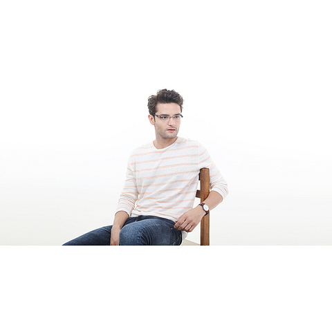 Lenskart Air Online Black Blue Rimless Rectangle right side