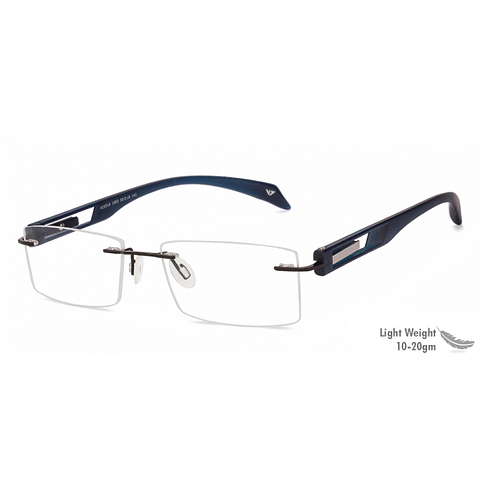 Lenskart Air Online Black Blue Rimless Rectangle left side