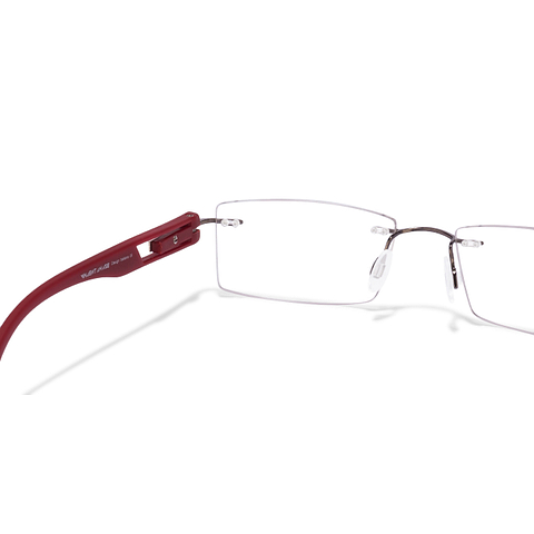 Lenskart Air Online Red Rimless Rectangle left side