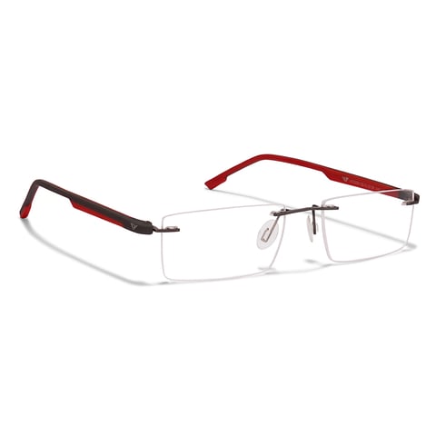 Lenskart Lenskart TOI Special: Gunmetal Grey Red Rimless Rectangle Lenskart TOI Special OTHERS VC 0330 N- left side