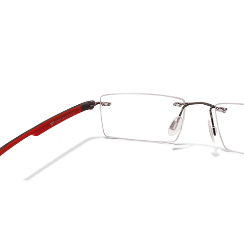 Lenskart Lenskart TOI Special: Gunmetal Grey Red Rimless Rectangle Lenskart TOI Special OTHERS VC 0330 N- left side