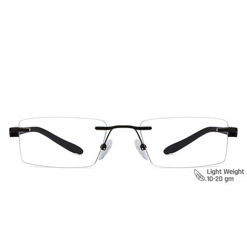 Lenskart Air Online Black Rimless Rectangle left side