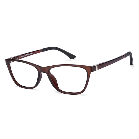 Lenskart Air Online Brown Transparent Full Rim Cat Eye left side