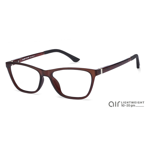 Lenskart Air Online Brown Transparent Full Rim Cat Eye left side