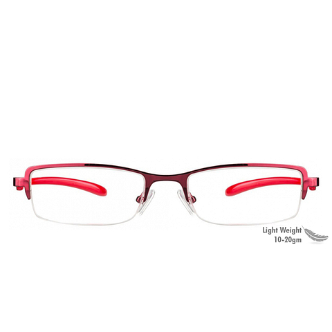 Lenskart Air Online Red Half Rim Rectangle left side